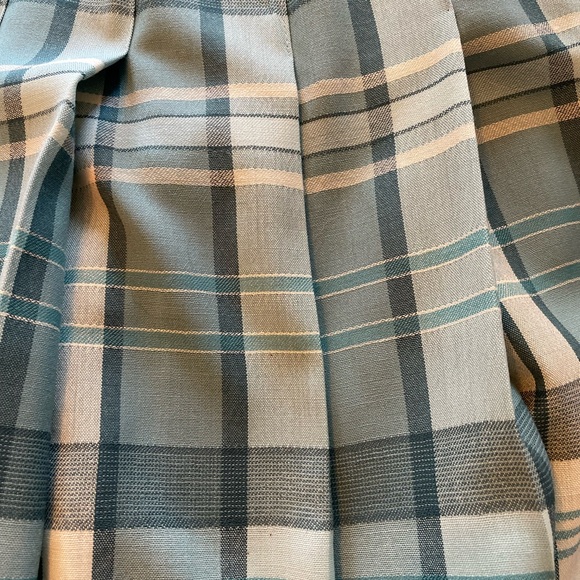 Vintage Pendleton 100% Wool Plaid Pleated Women's Skirt in Teal Blue Made in USA - Picture 8 of 8